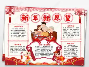 我的新年愿望手抄报模版学生新年新计划小报图片模板下载