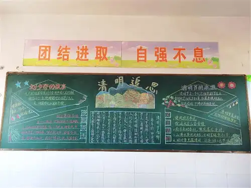 海安市孙庄小学清明缅怀先烈黑板报评比