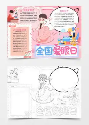 模板下载爱眼日手抄报图片设计素材熊猫办公