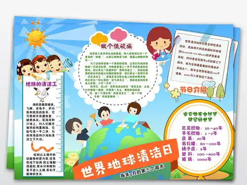 ps世界地球清洁日环保低碳保护地球手抄报小报图片模板psd设计图下载爱护地球手抄报大全编号18682352