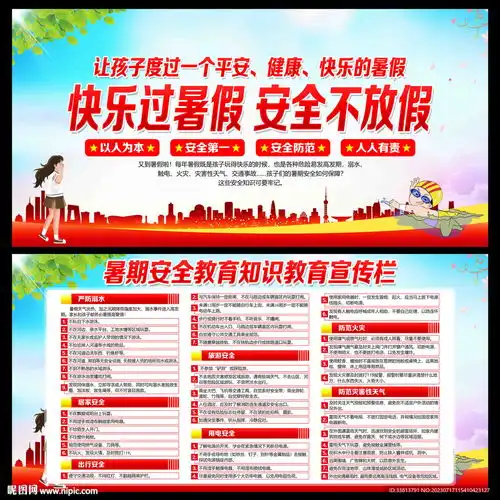 暑期安全教育常识宣传设计图