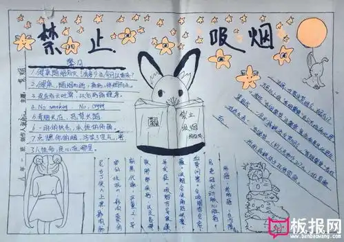 世界无烟日手抄报图片,禁止吸烟
