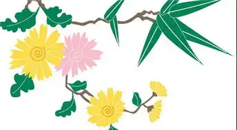 黑板报花边黄花盛开