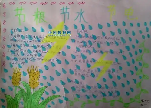 节水节粮节电的手抄报图片
