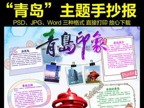 青岛旅行小报暑假旅游城市地理手抄小报素材图片模板worddoc设计图下载地理手抄报大全编号16937246