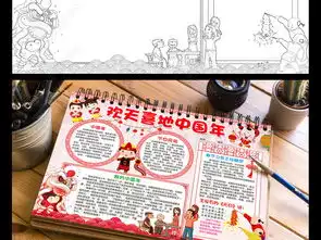 欢天喜地中国年小报春节手抄报狗年电子小报图片模板下载