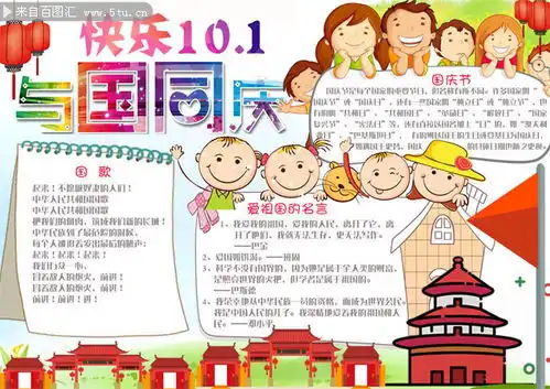 卡通国庆节电子小报图片素材