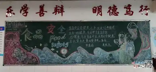九江三中初二年级部开展食品安全教育主题黑板报活动