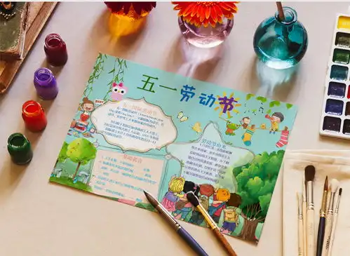 卡通版五一劳动节小报手抄报word模板下载卡通
