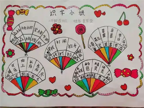 小小中国字,大大中国梦记二年级识字小明星手抄报比赛活动