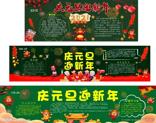 庆元旦迎新年黑板报设计图