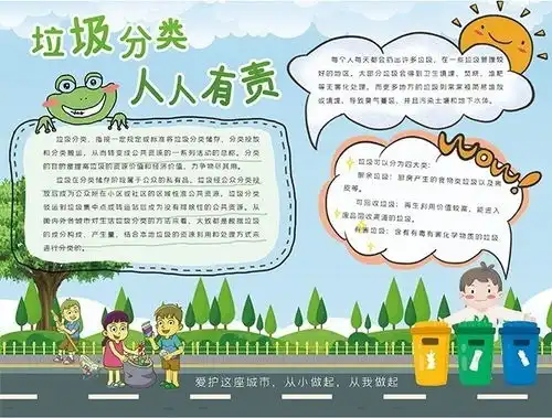 垃圾分类卡通环保手抄报