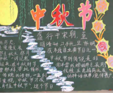 中秋节黑板报昔年中秋,独赏月