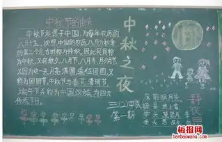 中秋节的由来黑板报图片