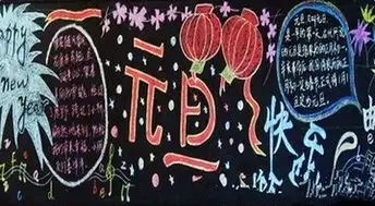 2017元旦黑板报模板大全