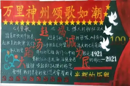 绘百年党史谱时代华章丨平凉市消防救援支队手绘板报献礼建党百年
