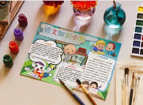 汉字的起源语文知识小报手抄报word模板下载语文熊猫办公