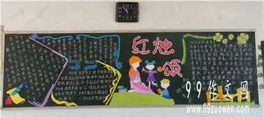 尊师重教黑板报红烛颂
