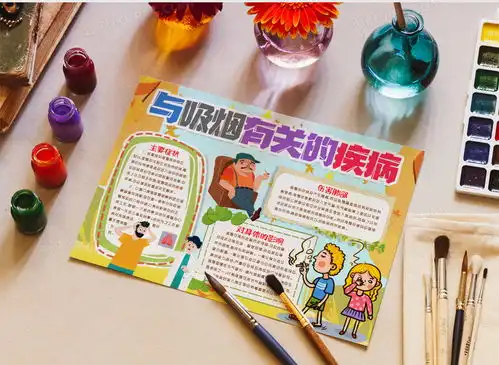 吸烟的危害拒绝吸烟小报手抄报模版word模板下载熊猫办公