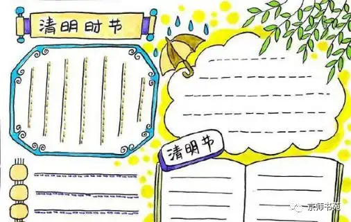 清明防疫花环等手抄报素材供参考