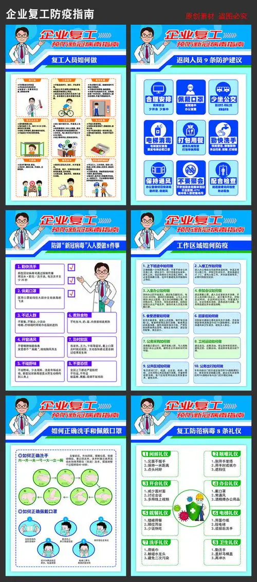 企业复工防疫知识展板挂图