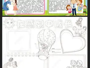 在感恩中成长感恩小报手抄报母亲节电子小报图片模板下载