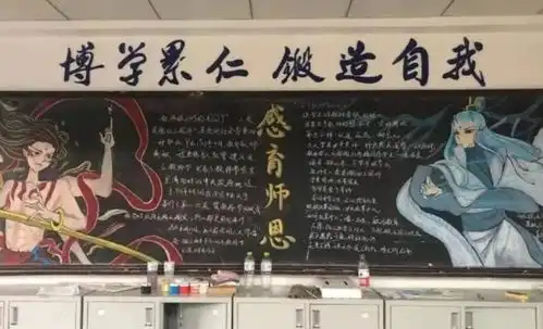 初三女生黑板报火了,满满的细节,隔壁班同学羡慕不已