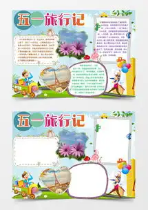五一旅行记卡通小报手抄报word模板下载熊猫办公
