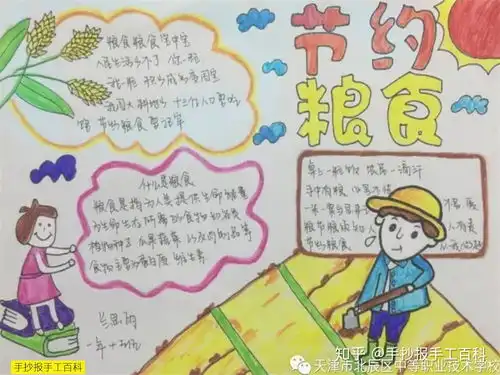 节约粮食光盘行动手抄报