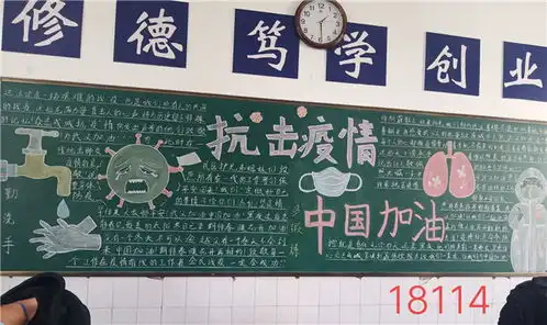2020春学期防疫卫生健康文明安全主题黑板报评比结果