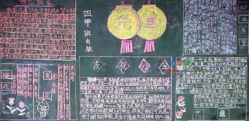 庆祝2015元旦黑板报设计庆祝2015元旦黑板报图片查字典板报网