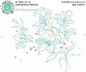 手绘蓝色百合花插画设计ai素材免费下载编号1898676红动网