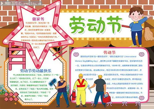 卡通劳动节手抄报小报图片