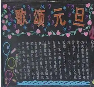 2019三年级元旦节黑板报图片