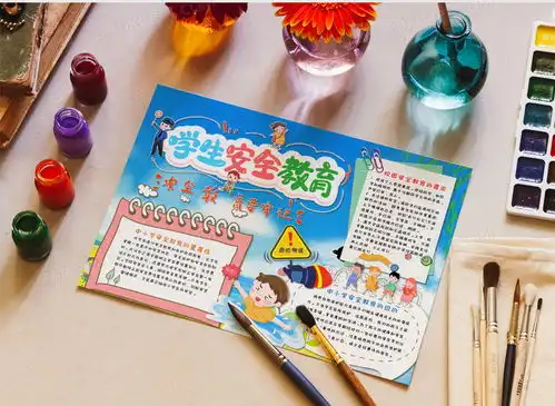 卡通小清新春天全国中小学生安全教育日手抄报word模板下载熊猫办公
