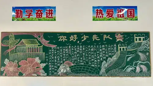 连城镇中心小学纬二路校区开展有关红领巾主题板报活动