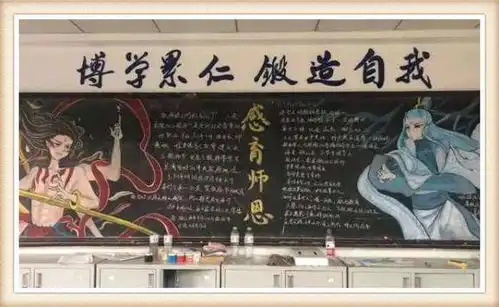 小学生黑板报火了,画功了得,布局走心,老师都舍不得擦掉