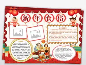 年味食足小报春节新年美食习俗文化手抄小报素材图片模板psd设计图下载元旦手抄报大全编号19178598
