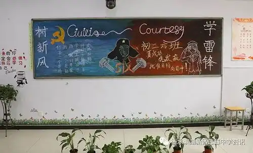 志花样少年,学雷锋板报