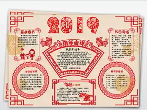 ps2019年新年元旦剪纸小报猪年春节寒假手抄小报素材图片模板psd设计图下载元旦手抄报大全编号18905859