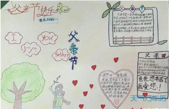 2020父亲节手抄报图片大全简单又漂亮2020父亲节手抄报一等奖