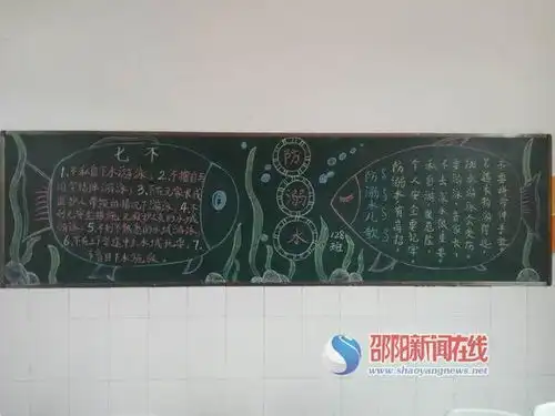隆回县桃洪镇石门完小开展防溺水黑板报评比活动
