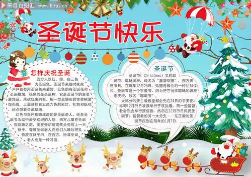 清新卡通圣诞节电子手抄报图片
