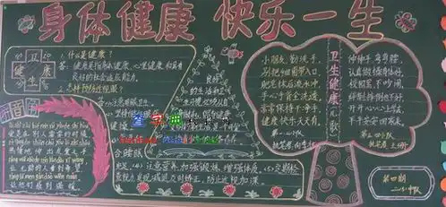 讲卫生健康快乐一生的黑板报设计讲卫生健康快乐一生的黑板报图片查字典板报网