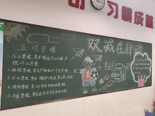 双减专题落实双减献妙招,特色板报展风采三明市实验小学双减主题黑板报展示