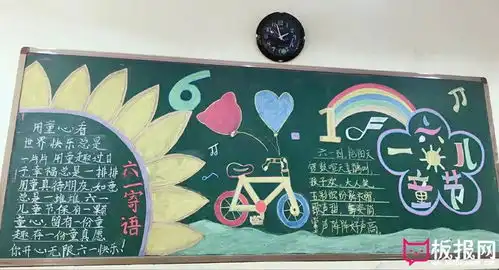武汉城市职业学院16级美教专业武汉小学见习六一儿童节黑板报