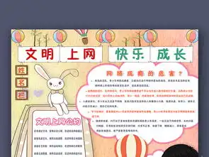 卡通小学生psd文明上网网络安全教育手抄报小报素材a4图片模板psd设计图下载网络安全手抄报大全编号17507366