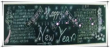 有关元旦的黑板报高中,比较新颖的