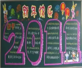 迎新年黑板报祝元旦快乐,新年快乐