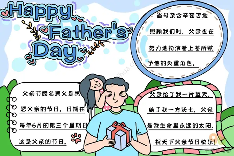 父亲节快乐英语手抄报内容